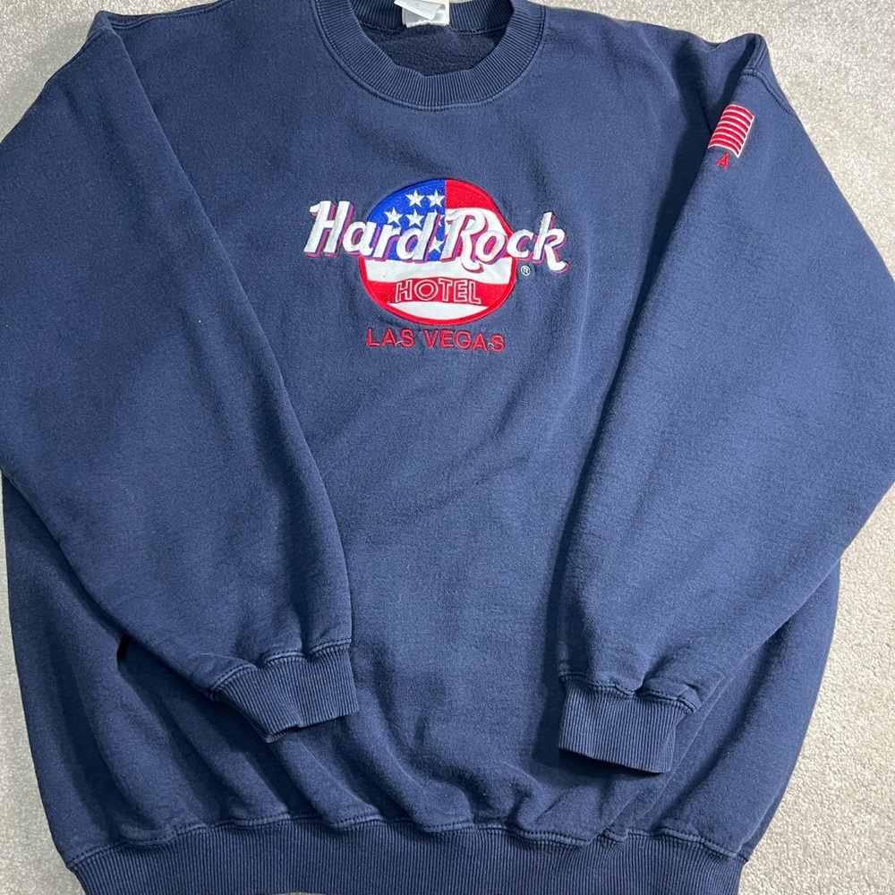 Hard Rock Cafe Blue‎ Crewneck Sweater with Logo
